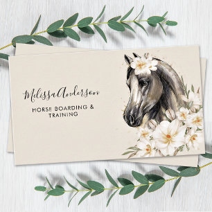 Vintage-Pferd-Blumen Personalisierte Reitsport Visitenkarte