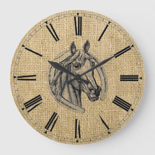 Vintage-Pferd-Cameo Große Wanduhr