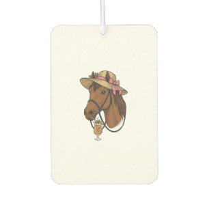 Vintage-Pferd-Cocktail-Sommerhut-Illustration Autolufterfrischer