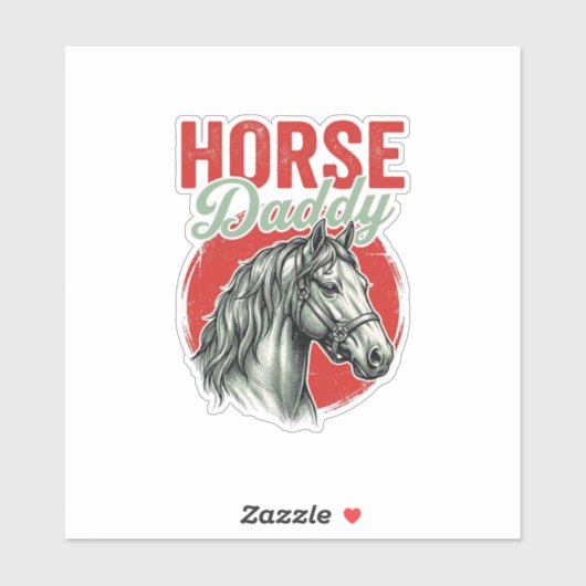 Vintage-Pferd-Daddy-Gravur Aufkleber (Blatt)
