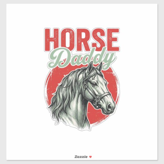 Vintage-Pferd-Daddy-Gravur Aufkleber (Blatt)