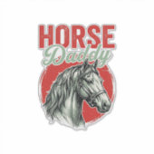 Vintage-Pferd-Daddy-Gravur Aufkleber (Vorderseite)