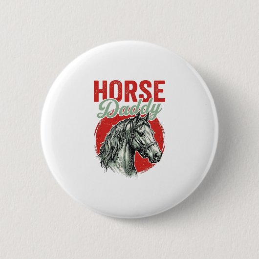 Vintage-Pferd-Daddy-Gravur Button (Vorderseite)