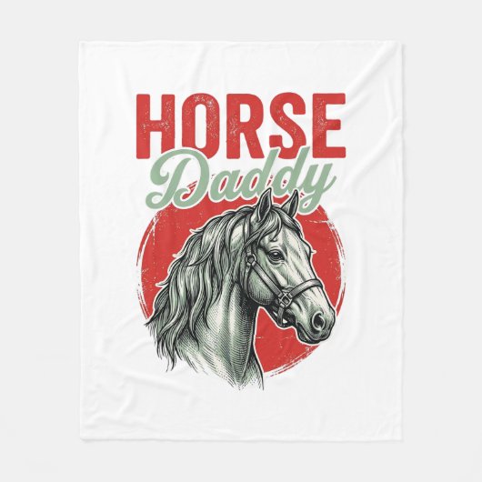 Vintage-Pferd-Daddy-Gravur Fleecedecke (Vorderseite)