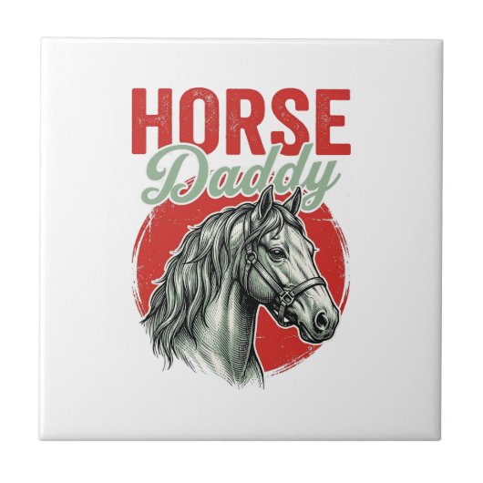 Vintage-Pferd-Daddy-Gravur Fliese (Vorderseite)