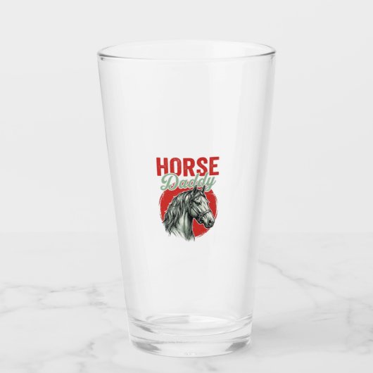 Vintage-Pferd-Daddy-Gravur Glas (Vorderseite)