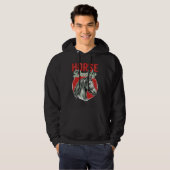 Vintage-Pferd-Daddy-Gravur Hoodie (Vorne ganz)