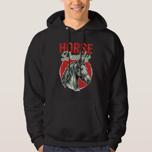 Vintage-Pferd-Daddy-Gravur Hoodie (Vorderseite)
