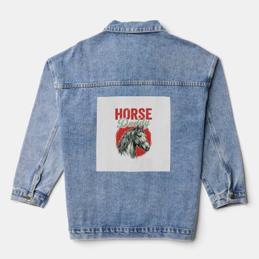 Vintage-Pferd-Daddy-Gravur Jeansjacke (Rückseite)