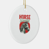Vintage-Pferd-Daddy-Gravur Keramik Ornament (Rechts)