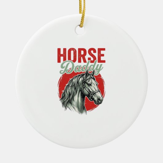 Vintage-Pferd-Daddy-Gravur Keramik Ornament (Vorne)