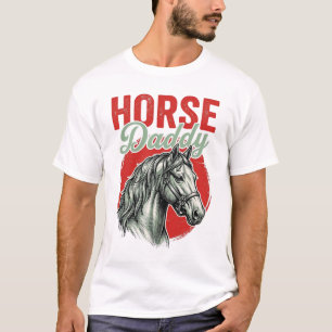 Vintage-Pferd-Daddy-Gravur T-Shirt