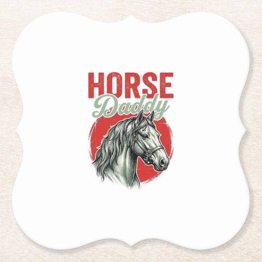 Vintage-Pferd-Daddy-Gravur Untersetzer (Vorderseite)