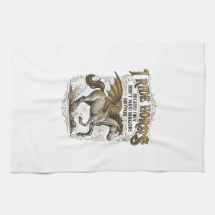 Vintage-Pferd-Drache-Fantasy-Reiter-Shirt-Design_1 Geschirrtuch