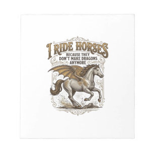 Vintage-Pferd-Drache-Fantasy-Reiter-Shirt-Design_1 Notizblock