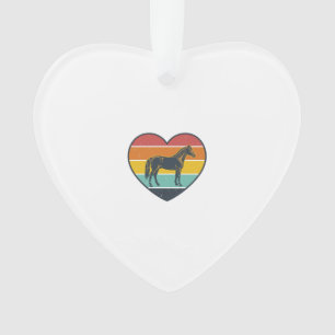 Vintage-Pferd-Herz-Sonnenuntergang-Vektordesign_1 Ornament