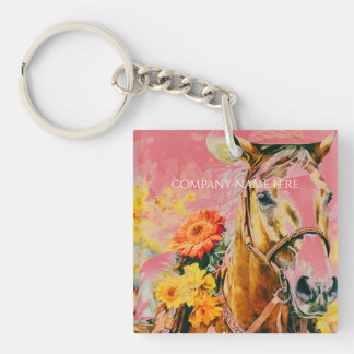 Vintage-Pferd mit Cowboyhut Schlüsselanhänger