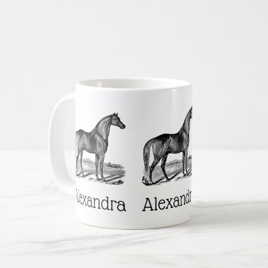 Vintage Pferd Stehend Kaffeetasse (Vorderseite Links)