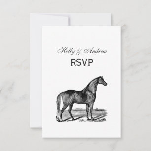 Vintage Pferd Stehend RSVP Karte