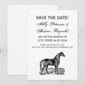 Vintage Pferd Stehend Save The Date (Vorne/Hinten)