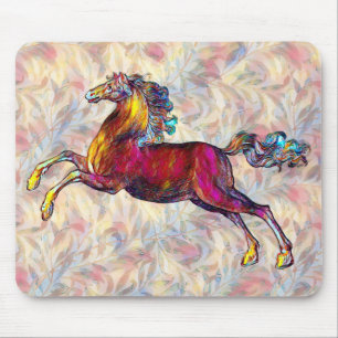 Vintage-Pferd- und Musterkunst-Mauspad Mousepad