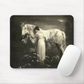 Vintage-Pferd viktorianische Dame-Mauspad Mousepad (Mit Mouse)