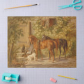 Vintage Pferde bei Porch Albrecht Adam Seidenpapier (Basteln)