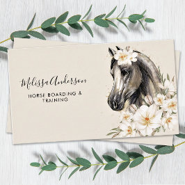 Vintage Pferde Blume Personalisiert Reittiere Visitenkarte