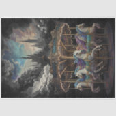 Vintage Pferde Karussell Decoupage Papier. Seidenpapier (Vorderseite)