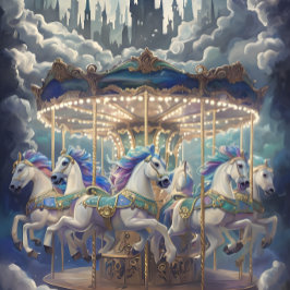 Vintage Pferde Karussell Decoupage Papier. Seidenpapier