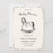 Vintage Pferdebaby-Dusche Einladung (Vorderseite)