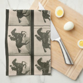 Vintage Pferdefotografie Geschirrtuch (Viertel Falte)