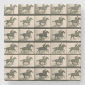 Vintage Pferdefotografie Steinuntersetzer (Vorderseite)