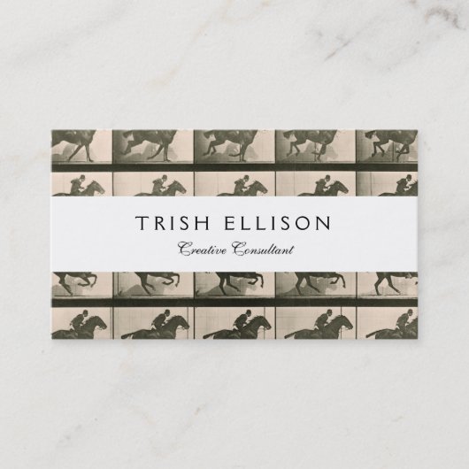 Vintage Pferdefotografie Visitenkarte (Vorderseite)