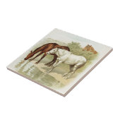 Vintage Pferdefreunde Wohngestaltung Fliese (Seite)