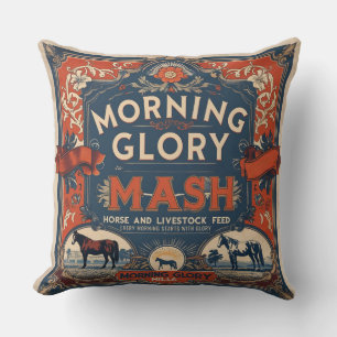 Vintage Pferdefuttersack Morning Glory Mash Farm Kissen