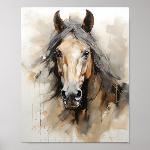 Vintage-Pferdeillustration Aquarell-Tierkunst Poster