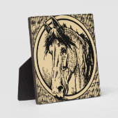 Vintage Pferdekopfskizze Fotoplatte (Vorderseite)