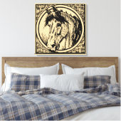 Vintage Pferdekopfskizze Leinwanddruck (Insitu (Schlafzimmer))
