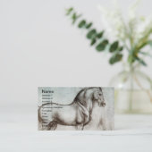 Vintage Pferdekunst Visitenkarte (Stehend Vorderseite)