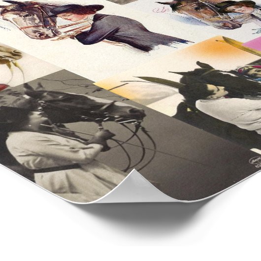 Vintage Pferdepollage Poster (Ecke)