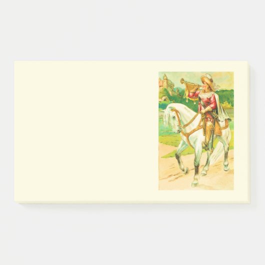 Vintage-Pferdereiter Post-it Klebezettel (Vorderseite)