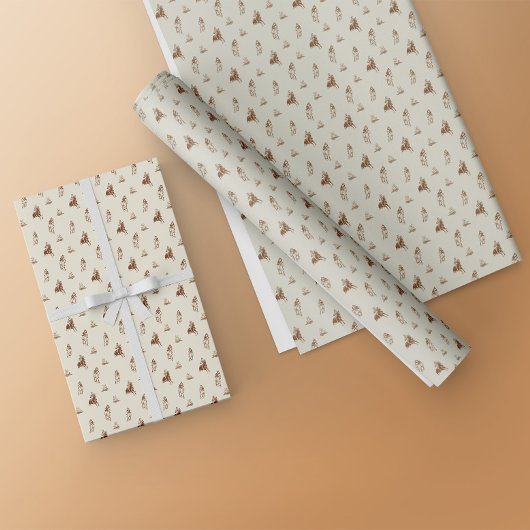 Vintage-Pferdereitmuster Geschenkpapier