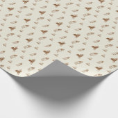 Vintage-Pferdereitmuster Geschenkpapier (Ecke)