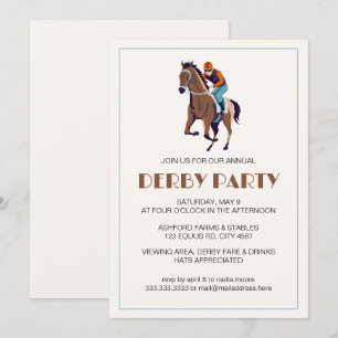 Vintage-Pferderennen-Jockey-Derby-Party  Einladung