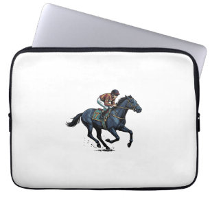 Vintage-Pferderennen-Jockey-Vektordesign_1 Laptopschutzhülle