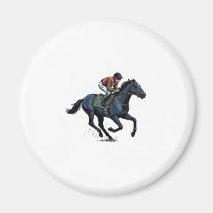 Vintage-Pferderennen-Jockey-Vektordesign_1 Magnet