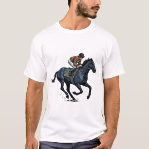 Vintage-Pferderennen-Jockey-Vektordesign_1 T-Shirt