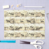 Vintage Pferderennfahrer und Jagdhunde Seidenpapier (Handwerk)