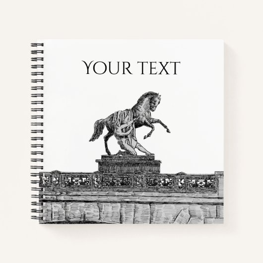 Vintage Pferdeskulptur auf der Brücke von Anichkov Notizblock (Vorderseite)